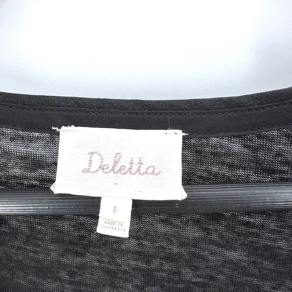 Anthropologie Deletta Black Linen Cap Sleeve Long Tunic Top - Picture 5 of 6